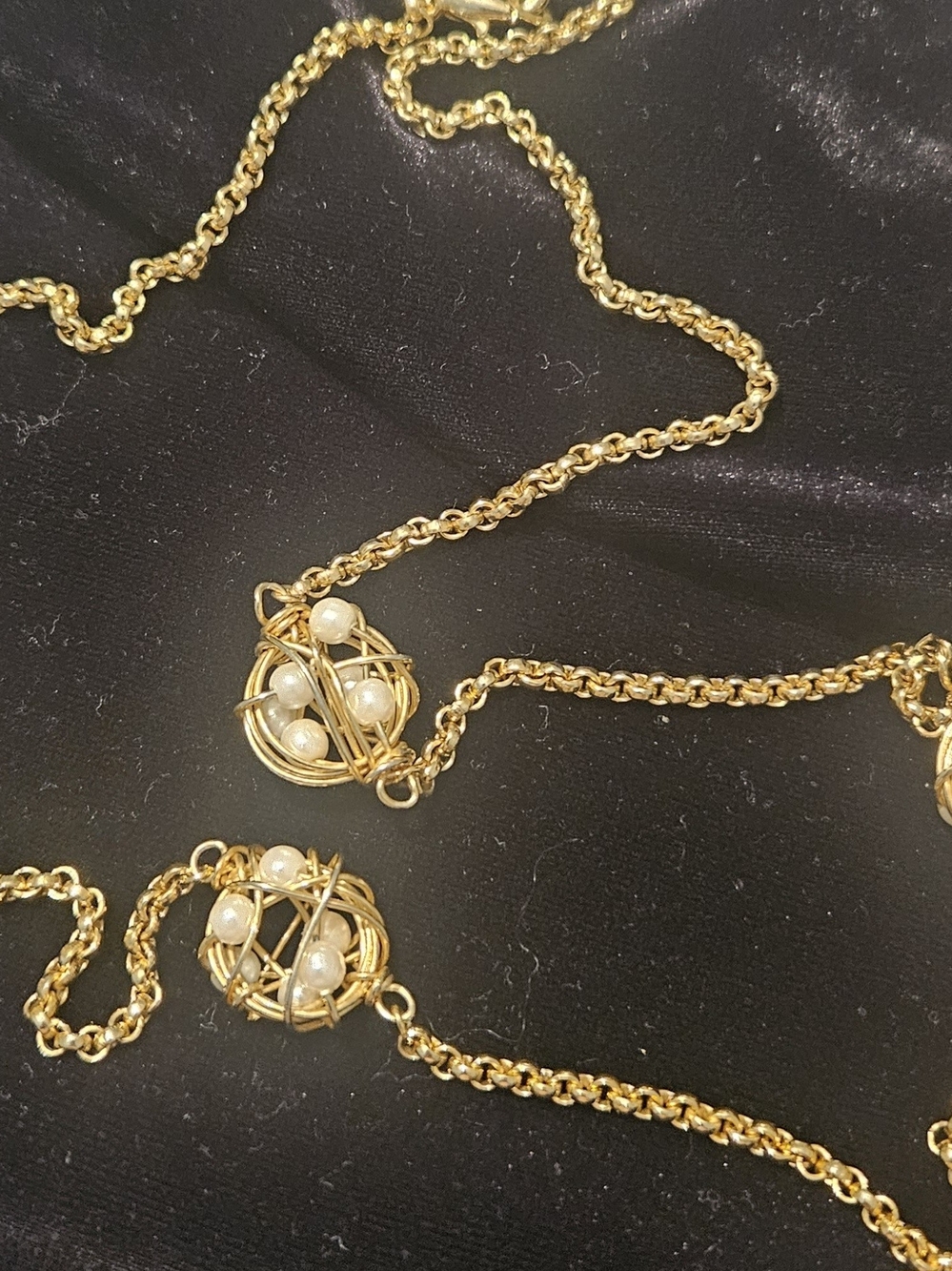 Gold Pearl Cage Pendant Necklace - Women’s Gold Chain Jewelry